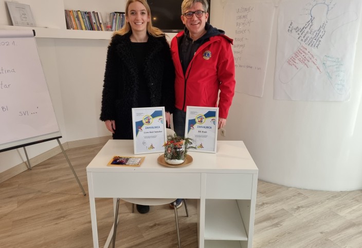 Predsjednica Udruge gđa. Marija Udiljak i predstavnik LC Samobor Hrvoje Jurić